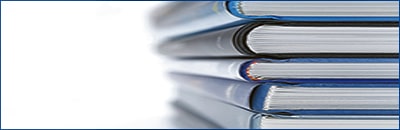 Stack of books on a white background